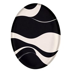 A Minimalist Pattern With Simple Lines And Shapes, Creating A Clean And Modern Aesthetic 06 Oval Glass Fridge Magnet (4 Pack)