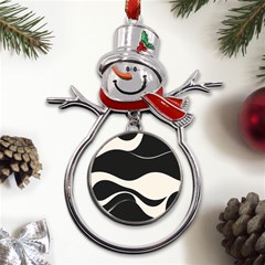 A Minimalist Pattern With Simple Lines And Shapes, Creating A Clean And Modern Aesthetic 06 Metal Snowman Ornament