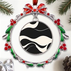 A Minimalist Pattern With Simple Lines And Shapes, Creating A Clean And Modern Aesthetic 06 Metal X mas Wreath Ribbon Ornament