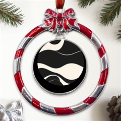 A Minimalist Pattern With Simple Lines And Shapes, Creating A Clean And Modern Aesthetic 06 Metal Red Ribbon Round Ornament