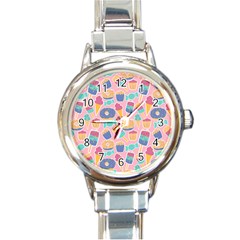 Ice Cream Donut Sweets Candie Round Italian Charm Watch