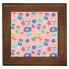 Ice Cream Donut Sweets Candie Framed Tile