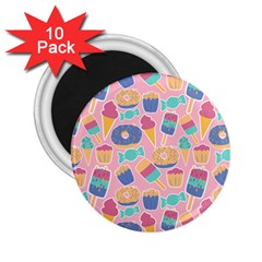 Ice Cream Donut Sweets Candie 2 25  Magnets (10 Pack) 