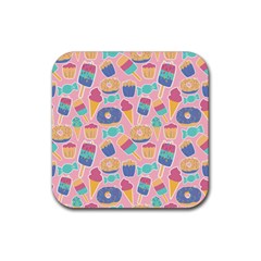 Ice Cream Donut Sweets Candie Rubber Coaster (square)