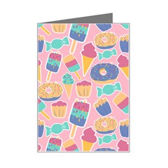 Ice Cream Donut Sweets Candie Mini Greeting Card by Apenda