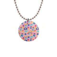 Ice Cream Donut Sweets Candie 1  Button Necklace