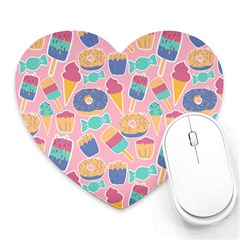 Ice Cream Donut Sweets Candie Heart Mousepad by Apenda