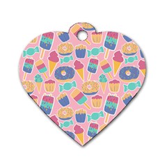 Ice Cream Donut Sweets Candie Dog Tag Heart (one Side)