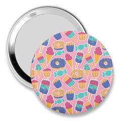 Ice Cream Donut Sweets Candie 3  Handbag Mirrors