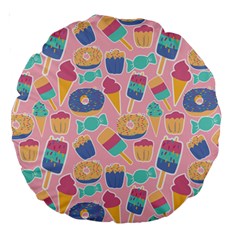 Ice Cream Donut Sweets Candie Large 18  Premium Round Cushions