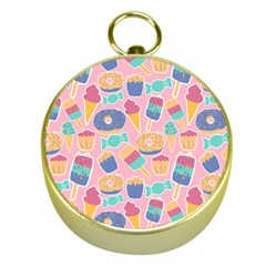 Ice Cream Donut Sweets Candie Gold Compasses by Apenda