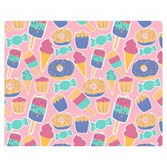 Ice Cream Donut Sweets Candie Two Sides Premium Plush Fleece Blanket (teen Size)