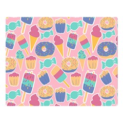 Ice Cream Donut Sweets Candie Two Sides Premium Plush Fleece Blanket (large)