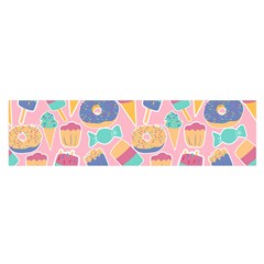 Ice Cream Donut Sweets Candie Oblong Satin Scarf (16  X 60 )