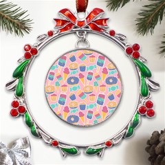 Ice Cream Donut Sweets Candie Metal X mas Wreath Ribbon Ornament