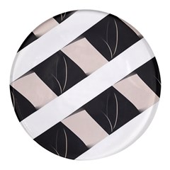 A Minimalist Pattern With Simple Lines And Shapes, Creating A Clean And Modern Aesthetic 07 Round Glass Fridge Magnet (4 Pack)