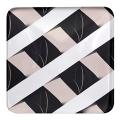 A Minimalist Pattern With Simple Lines And Shapes, Creating A Clean And Modern Aesthetic 07 Square Glass Fridge Magnet (4 Pack)