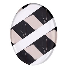 A Minimalist Pattern With Simple Lines And Shapes, Creating A Clean And Modern Aesthetic 07 Oval Glass Fridge Magnet (4 Pack)