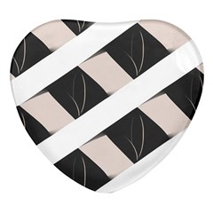 A Minimalist Pattern With Simple Lines And Shapes, Creating A Clean And Modern Aesthetic 07 Heart Glass Fridge Magnet (4 Pack)