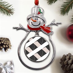 A Minimalist Pattern With Simple Lines And Shapes, Creating A Clean And Modern Aesthetic 07 Metal Snowman Ornament