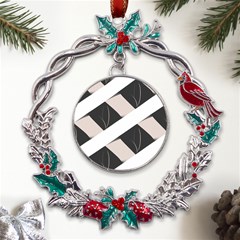 A Minimalist Pattern With Simple Lines And Shapes, Creating A Clean And Modern Aesthetic 07 Metal X mas Wreath Holly Leaf Ornament