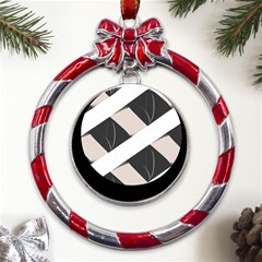 A Minimalist Pattern With Simple Lines And Shapes, Creating A Clean And Modern Aesthetic 07 Metal Red Ribbon Round Ornament