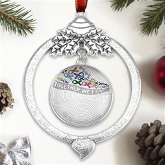 20250102 085528 Metal Silver X mas Leaves Round Ornament