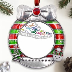 20250102 085528 Metal X mas Ribbon With Red Crystal Round Ornament