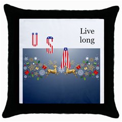 2024 5 Christmas-7 Black Throw Pillow Case