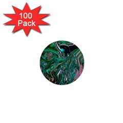 Malachite  1  Mini Buttons (100 Pack)  by kaleidomarblingart