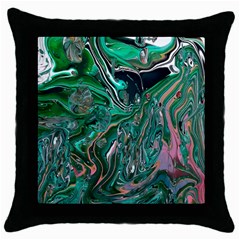 Malachite  Throw Pillow Case (black)