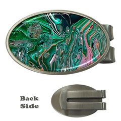 Malachite  Money Clips (oval)  by kaleidomarblingart