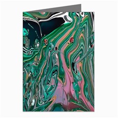 Malachite  Greeting Cards (pkg Of 8) by kaleidomarblingart