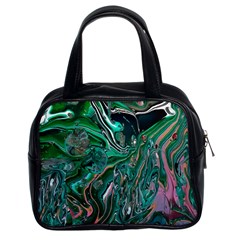 Malachite  Classic Handbag (two Sides) by kaleidomarblingart