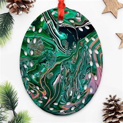 Malachite  Oval Filigree Ornament (two Sides)