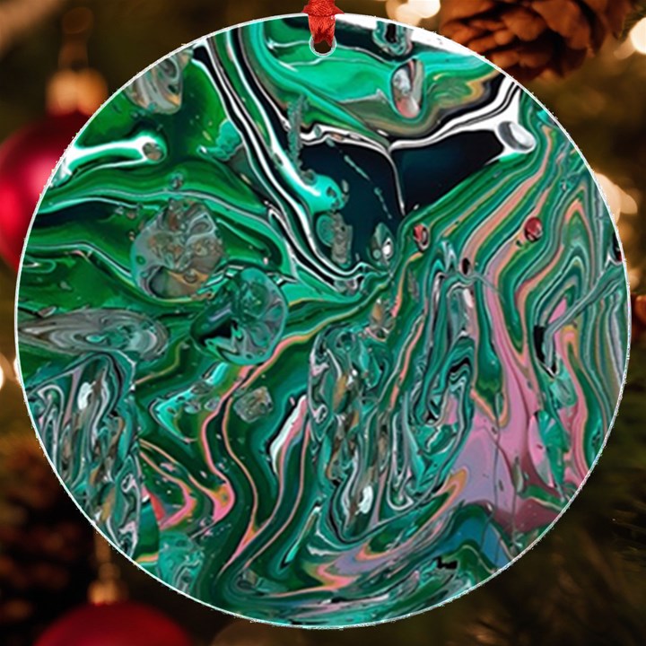 Malachite  UV Print Acrylic Ornament Round