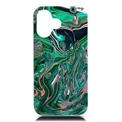 Malachite  Iphone 16 Black Uv Print Pc Hardshell Case by kaleidomarblingart