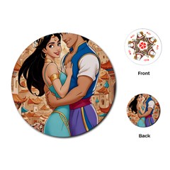 Aladin & Jasmine Wall Art Playing Cards Single Design (round)