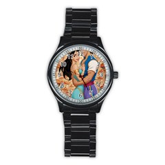 Aladin & Jasmine Wall Art Stainless Steel Round Watch