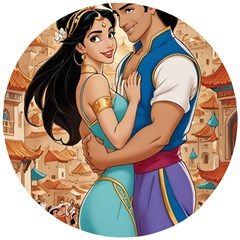 Aladin & Jasmine Wall Art Wooden Puzzle Round