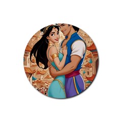 Aladin & Jasmine Wall Art Rubber Coaster (round)