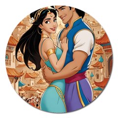 Aladin & Jasmine Wall Art Magnet 5  (round)