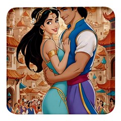 Aladin & Jasmine Wall Art Square Glass Fridge Magnet (4 Pack)