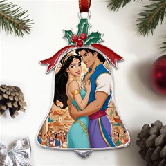 Aladin & Jasmine Wall Art Metal Holly Leaf Bell Ornament