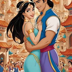 Aladin & Jasmine Wall Art Play Mat (rectangle)