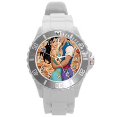 Aladin & Jasmine Wall Art Round Plastic Sport Watch (l)