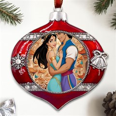 Aladin & Jasmine Wall Art Metal Snowflake And Bell Red Ornament