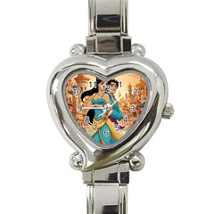 Aladin & Jasmine Disney Heart Italian Charm Watch