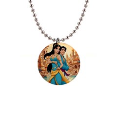 Aladin & Jasmine Disney 1  Button Necklace