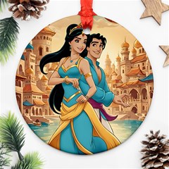 Aladin & Jasmine Disney Round Ornament (two Sides)